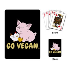 Go Vegan - Cute Pig And Chicken Playing Card by Valentinaart