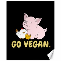 Go Vegan - Cute Pig And Chicken Canvas 16  X 20   by Valentinaart