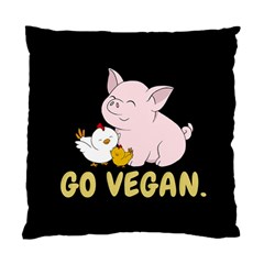 Go Vegan - Cute Pig And Chicken Standard Cushion Case (two Sides) by Valentinaart