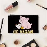 Go Vegan - Cute Pig and Chicken Cosmetic Bag (Small)  Front