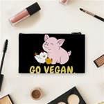 Go Vegan - Cute Pig and Chicken Cosmetic Bag (Small)  Back