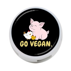 Go Vegan - Cute Pig And Chicken 4-port Usb Hub (one Side) by Valentinaart