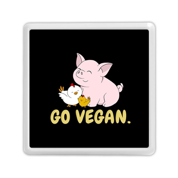 Go Vegan - Cute Pig and Chicken Memory Card Reader (Square) 