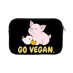 Go Vegan - Cute Pig And Chicken Apple Ipad Mini Zipper Cases by Valentinaart