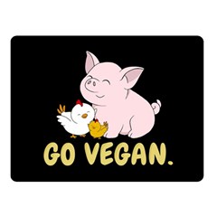 Go Vegan - Cute Pig And Chicken Double Sided Fleece Blanket (small)  by Valentinaart