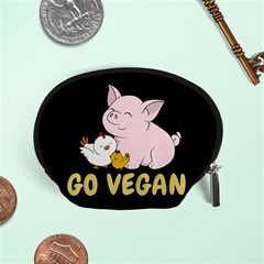 Go Vegan - Cute Pig And Chicken Accessory Pouches (small)  by Valentinaart