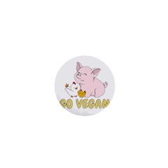 Go Vegan - Cute Pig And Chicken 1  Mini Magnets by Valentinaart