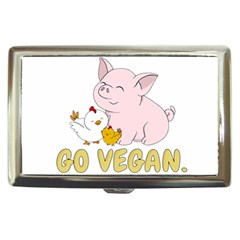 Go Vegan - Cute Pig And Chicken Cigarette Money Cases by Valentinaart