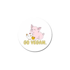 Go Vegan - Cute Pig And Chicken Golf Ball Marker (4 Pack) by Valentinaart