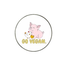 Go Vegan - Cute Pig And Chicken Hat Clip Ball Marker (10 Pack) by Valentinaart