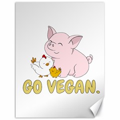 Go Vegan - Cute Pig And Chicken Canvas 18  X 24   by Valentinaart