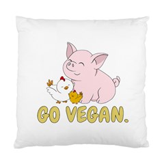 Go Vegan - Cute Pig And Chicken Standard Cushion Case (one Side) by Valentinaart