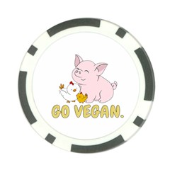 Go Vegan - Cute Pig And Chicken Poker Chip Card Guard (10 Pack) by Valentinaart