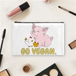 Go Vegan - Cute Pig and Chicken Cosmetic Bag (Medium)  Front