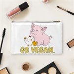 Go Vegan - Cute Pig and Chicken Cosmetic Bag (Medium)  Back