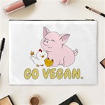 Go Vegan - Cute Pig and Chicken Cosmetic Bag (XL) Back