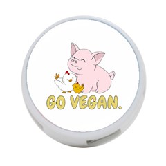 Go Vegan - Cute Pig And Chicken 4-port Usb Hub (two Sides)  by Valentinaart