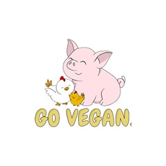 Go Vegan - Cute Pig And Chicken Shower Curtain 48  X 72  (small)  by Valentinaart