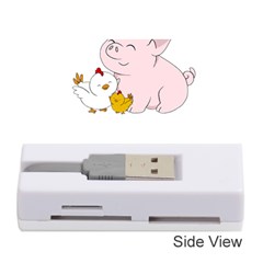 Go Vegan - Cute Pig And Chicken Memory Card Reader (stick)  by Valentinaart