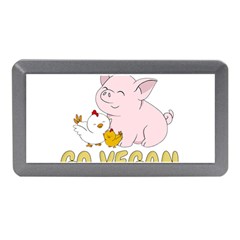 Go Vegan - Cute Pig And Chicken Memory Card Reader (mini) by Valentinaart