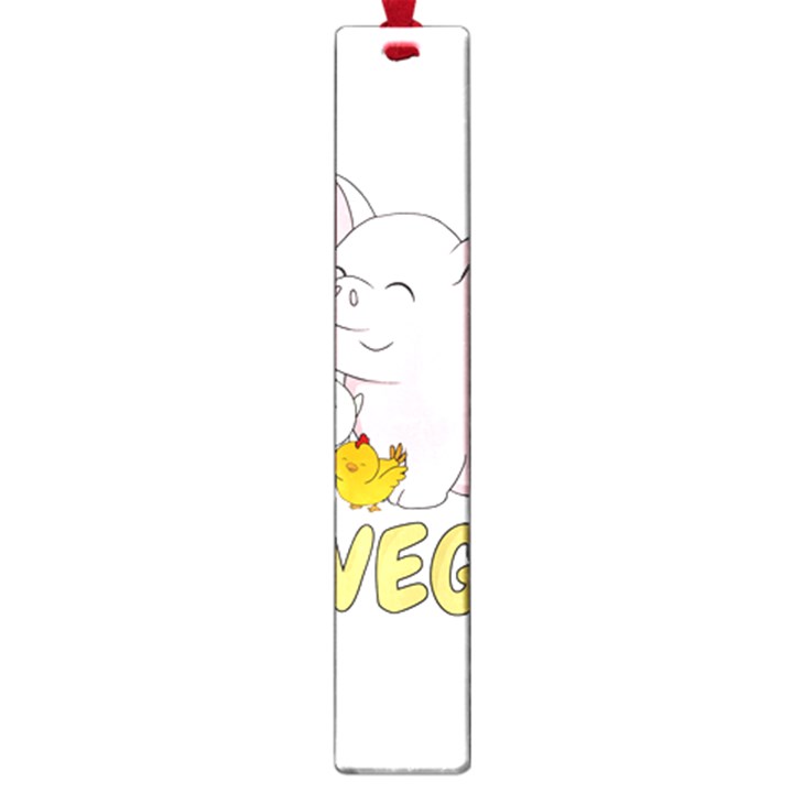 Go Vegan - Cute Pig and Chicken Large Book Marks