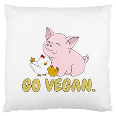 Go Vegan - Cute Pig And Chicken Standard Flano Cushion Case (one Side) by Valentinaart