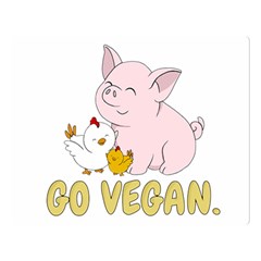 Go Vegan - Cute Pig And Chicken Double Sided Flano Blanket (large)  by Valentinaart