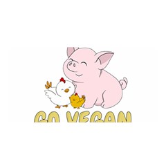 Go Vegan - Cute Pig And Chicken Satin Wrap by Valentinaart