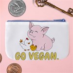 Go Vegan - Cute Pig and Chicken Large Coin Purse Back