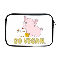 Go Vegan - Cute Pig And Chicken Apple Macbook Pro 17  Zipper Case by Valentinaart