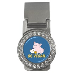 Go Vegan - Cute Pig And Chicken Money Clips (cz)  by Valentinaart