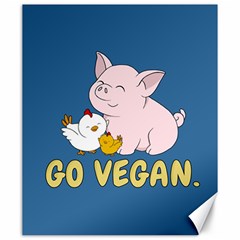 Go Vegan - Cute Pig And Chicken Canvas 20  X 24   by Valentinaart