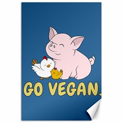 Go Vegan - Cute Pig and Chicken Canvas 20  x 30  