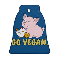 Go Vegan - Cute Pig And Chicken Ornament (bell) by Valentinaart