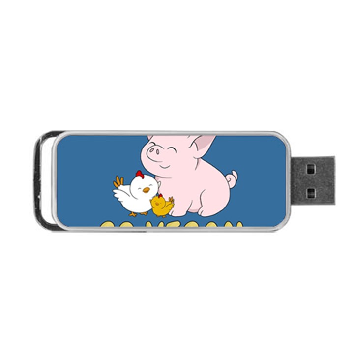 Go Vegan - Cute Pig and Chicken Portable USB Flash (One Side)