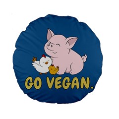 Go Vegan - Cute Pig and Chicken Standard 15  Premium Round Cushions