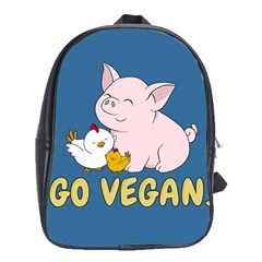 Go Vegan - Cute Pig and Chicken School Bag (XL)