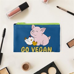 Go Vegan - Cute Pig and Chicken Cosmetic Bag (XS)