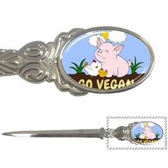 Go Vegan - Cute Pig And Chicken Letter Openers by Valentinaart