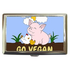 Go Vegan - Cute Pig And Chicken Cigarette Money Cases by Valentinaart