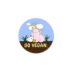 Go Vegan - Cute Pig And Chicken Golf Ball Marker (10 Pack) by Valentinaart