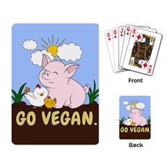 Go Vegan - Cute Pig And Chicken Playing Card by Valentinaart