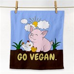 Go Vegan - Cute Pig and Chicken Face Towel Front