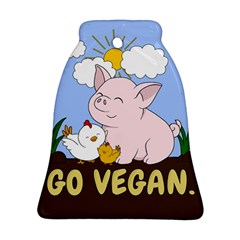 Go Vegan - Cute Pig And Chicken Bell Ornament (two Sides) by Valentinaart