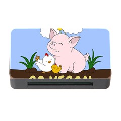 Go Vegan - Cute Pig And Chicken Memory Card Reader With Cf by Valentinaart