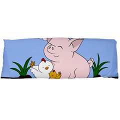 Go Vegan - Cute Pig And Chicken Body Pillow Case (dakimakura) by Valentinaart