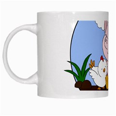 Go Vegan - Cute Pig And Chicken White Mugs by Valentinaart