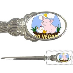 Go Vegan - Cute Pig And Chicken Letter Openers by Valentinaart