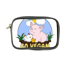 Go Vegan - Cute Pig And Chicken Coin Purse by Valentinaart