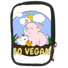 Go Vegan - Cute Pig And Chicken Compact Camera Cases by Valentinaart